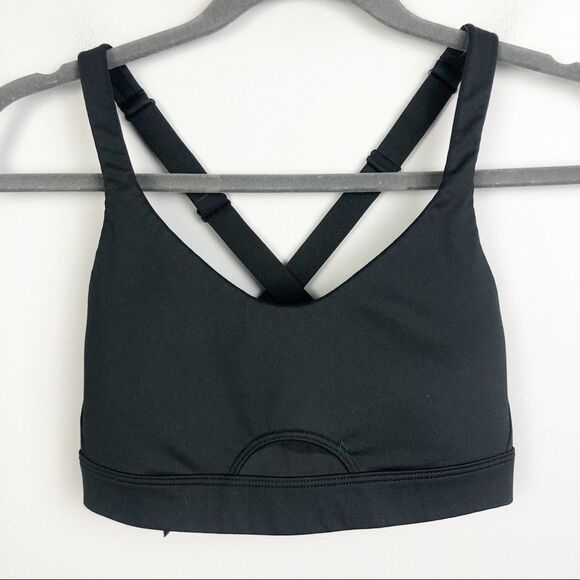 VICTORIA’S SECRET | Mesh Insert Black Sports Bra Strappy Back Women’s Size XS - Picture 1 of 8